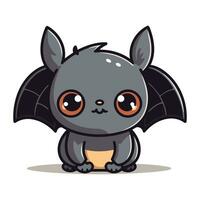 carino pipistrello cartone animato personaggio portafortuna design vettore illustrazione.