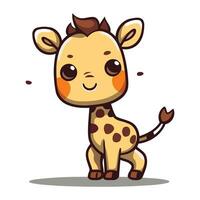 carino giraffa cartone animato portafortuna personaggio vettore illustrazione.