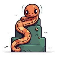 carino cartone animato serpente. vettore illustrazione. isolato su bianca sfondo.