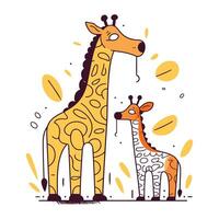 carino giraffa vettore illustrazione. mano disegnato cartone animato giraffa.