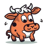 mucca cartone animato portafortuna personaggio vettore illustrazione. carino azienda agricola animale personaggio