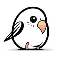 carino cartone animato pappagallo isolato su bianca sfondo. vettore illustrazione.