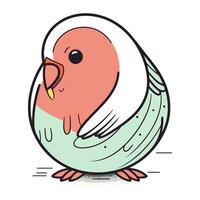illustrazione di un' carino cartone animato pappagallo su un' bianca sfondo. vettore