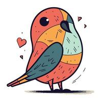 mano disegnato vettore illustrazione di un' carino poco uccello. cartone animato stile.