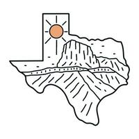 guadalupe montagne nazionale parco nel Texas mono linea vettore arte