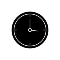 silhouette di un orologio da parete tempo isolato icona vettore