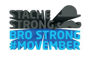 3d testo design di Movember consapevolezza citazioni vettore