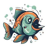 cartone animato pesce. vettore illustrazione su bianca sfondo. isolato.