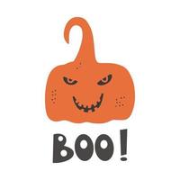 boo. sagoma di halloween scena di halloween zucca icone di halloween vettore