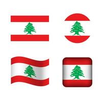 vettore Libano nazionale bandiera icone impostato