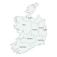 Irlanda carta geografica. carta geografica di Irlanda nel principale regioni vettore