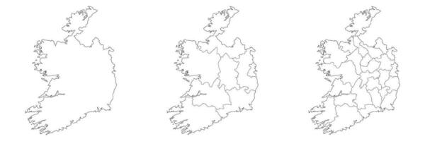 Irlanda carta geografica. carta geografica di Irlanda nel impostato vettore