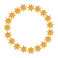 cornice circolare di stelle decorazione natale icona isolato vettore