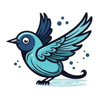 blu uccello isolato su bianca sfondo. vettore illustrazione per il tuo design.