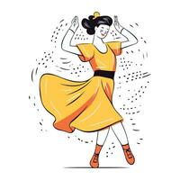 flamenco ballerino ragazza nel un' giallo vestire. vettore illustrazione.