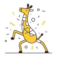 cartone animato giraffa. vettore illustrazione nel piatto lineare design stile.