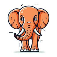 carino elefante cartone animato carattere. vettore illustrazione nel un' piatto stile.