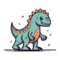 cartone animato dinosauro. vettore illustrazione. carino cartone animato stegosauro.