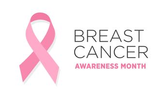 Cancro al seno. Banner del mese di sensibilizzazione vettore