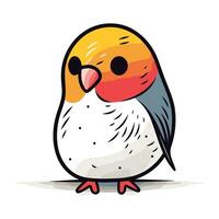 carino cartone animato pappagallo. vettore illustrazione isolato su bianca sfondo.
