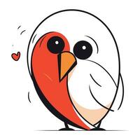 carino cartone animato rosso uccello isolato su bianca sfondo. vettore illustrazione.