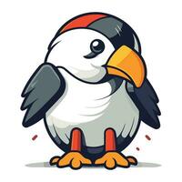 pinguino cartone animato portafortuna personaggio vettore illustrazione eps10
