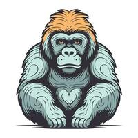 gorilla. schizzo per il tuo design. vettore illustrazione eps10