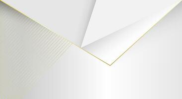 bianca geometrico sfondo con d'oro Linee vettore