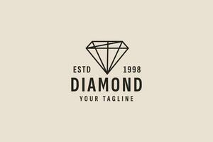 Vintage ▾ stile diamante logo vettore icona illustrazione