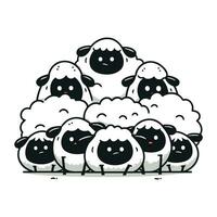 divertente pecore. carino cartone animato pecore. vettore illustrazione.