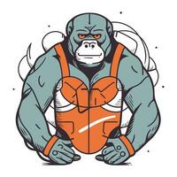 gorilla mascotte. vettore illustrazione per t camicia Stampa.