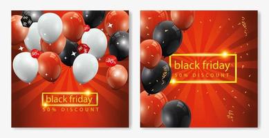 set poster del black friday e decorazione vettore