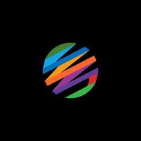 cerchio stile arcobaleno colore logo design vettore