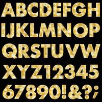alfabeto vettoriale con motivo fiocco di neve in oro metallizzato