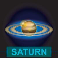 pianeta Saturno su buio vettore