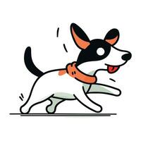 Jack russell terrier in esecuzione. vettore illustrazione nel piatto cartone animato stile.