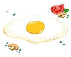 fritte uova su bianca, vettore illustrazione