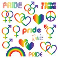 Grafica di clipart icone gradiente gay orgoglio