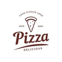 retrò Vintage ▾ Pizza o pizzeria logo modello design con attraversato pale.logo per attività commerciale, ristorante, etichetta e distintivo. vettore