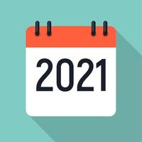 Icona del calendario piatto anno 2021. illustrazione vettoriale eps10