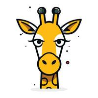 giraffa viso. carino cartone animato carattere. vettore illustrazione.