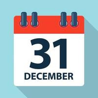 31 dicembre icona del calendario. illustrazione vettoriale eps10