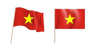 bandiera sventolante naturalistica colorata del vietnam. vettore
