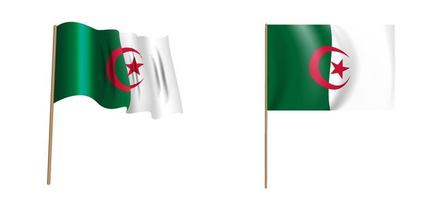 sventolante bandiera naturalistica della repubblica democratica popolare algerina vettore