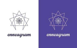 concetto di logo mandala ed enneagramma vettore