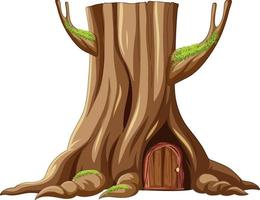 casa sull'albero all'interno del tronco d'albero vettore