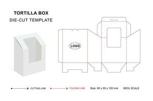 tortilla scatola morire tagliare modello vettore
