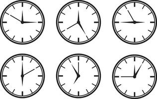 impostato orologio icona vettore. tempo linea grafico design elementi di orologi. vettore