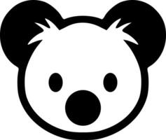 vettore koala viso monocromatico nero schema icona vettore illustrazione