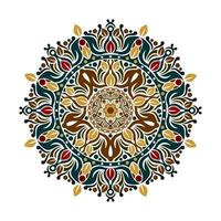 moderno design vettoriale di arte mandala con un bel mix di colori